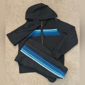 Aviator Nation Navy and Blue 5 Stripe Hoodie and Sweatpants set
